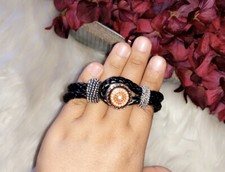 BOHO Leather Woven Band Bead Bracelet