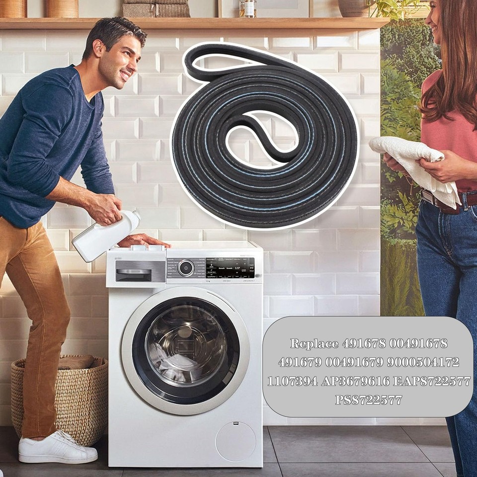 Dryer Drum Drive Belt Replace 491679 AP3679616 Fit for Bosch Nexxt 300/