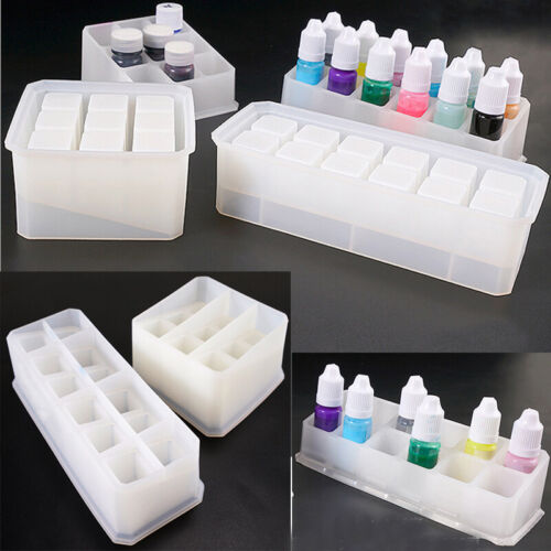 Silicone Mold Lipstick Holder Display Stand Makeup Organizer Case Resin Mould - Afbeelding 1 van 12