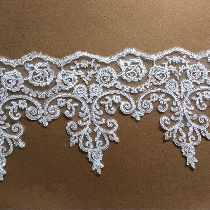 Sale Clothing Dress Lace Wedding Floral Edging Embroidered Costume Ribbon 1