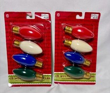 8 Vintage C9 Christmas Light Bulbs New in Box Red Green White Blue