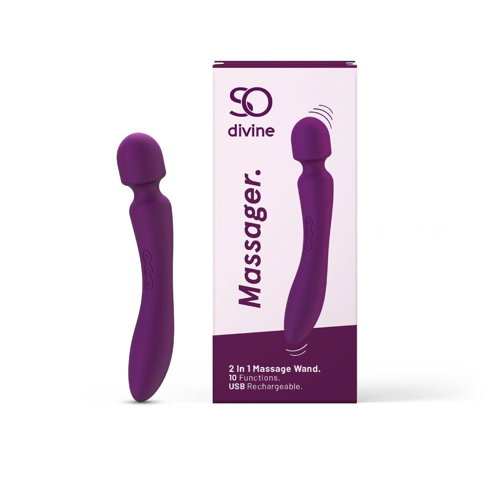 Vibrator Massaging Wand Full Body Handheld Rechargeable Wand Purple *