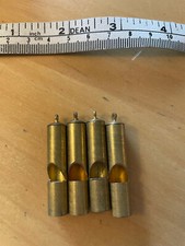 Brass Retro Whistle Small 1.5" Brass Ornament Lot of 4