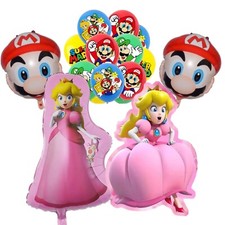 (16 Pack) Super Mario Princess Peach Balloon Pink Birthday Party Decoration