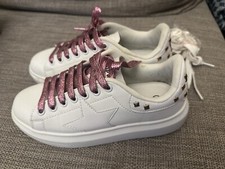 Designer ART*SHOP Shoes Trainers Leather White  4.5 Uk 37 Rrp£60 Star Sneakers