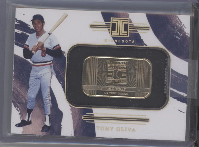 Tony Oliva 2024 Panini Impeccable 14kt 1/2 Ounce Gold Bar True #1/1