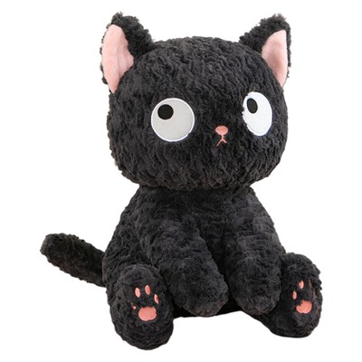 Plush Cat Doll Fluffy Black Cat Toy 30cm Soft Pillow Toy for Kids Birthday Gift