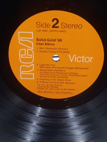 Chet Atkins - Solid Gold '68LP, RCA Victor LSP-4061 1968 US - Picture 5 of 7