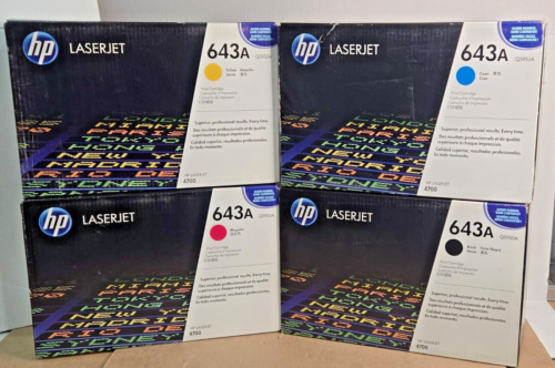 NEW LOT OF 4 HP 643A Original LaserJet Toner Cartridge Yellow Black Cyan Magenta
