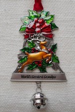 NEW Bell Ornament, "World's Greatest Grandpa", from Ganz