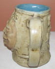 Blue Glazed Inside Pottery Ugly Face Ogre Sun Dave Mug Hiding Frog on bottom — photo 2