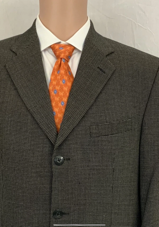 Blazer Kasper Hombre 40R Negro y Dorado Lana Seda 3btn Sin Ventilación 40 R Como Nuevo YGI Q1-329 Foto 3 de 4