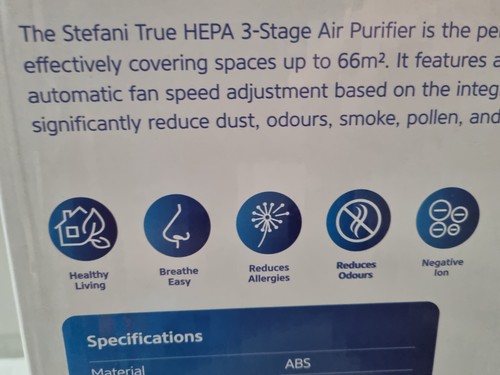 Stefani Large Room Air Purifier with Hepa Filter - New - Picture 8 of 13
