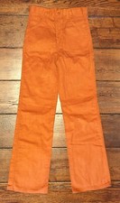 VTG Wrangler Women's Girls Durable Press Corduroy Pants Burnt Orange Aztec Sz 25