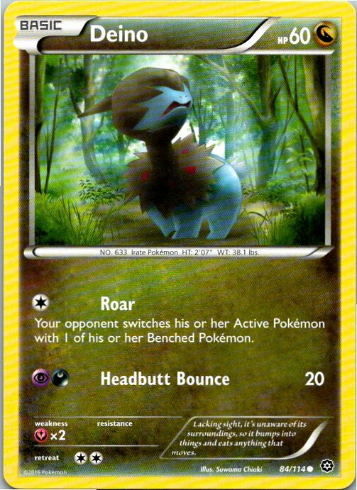 Deino 84/114 Common Regular Pokemon Steam Siege Mint