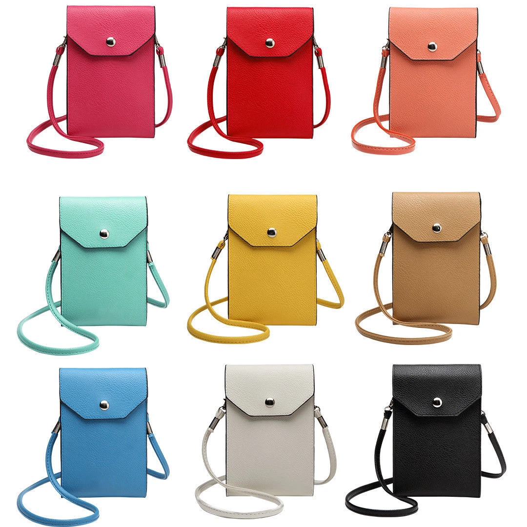 Girls PU Leather Mobile Phone Bag Case Pouch Cross Body Purse