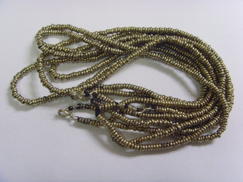 5 handmade kuchi tribal heishe metal spacer beads necklace belly dance 49498a