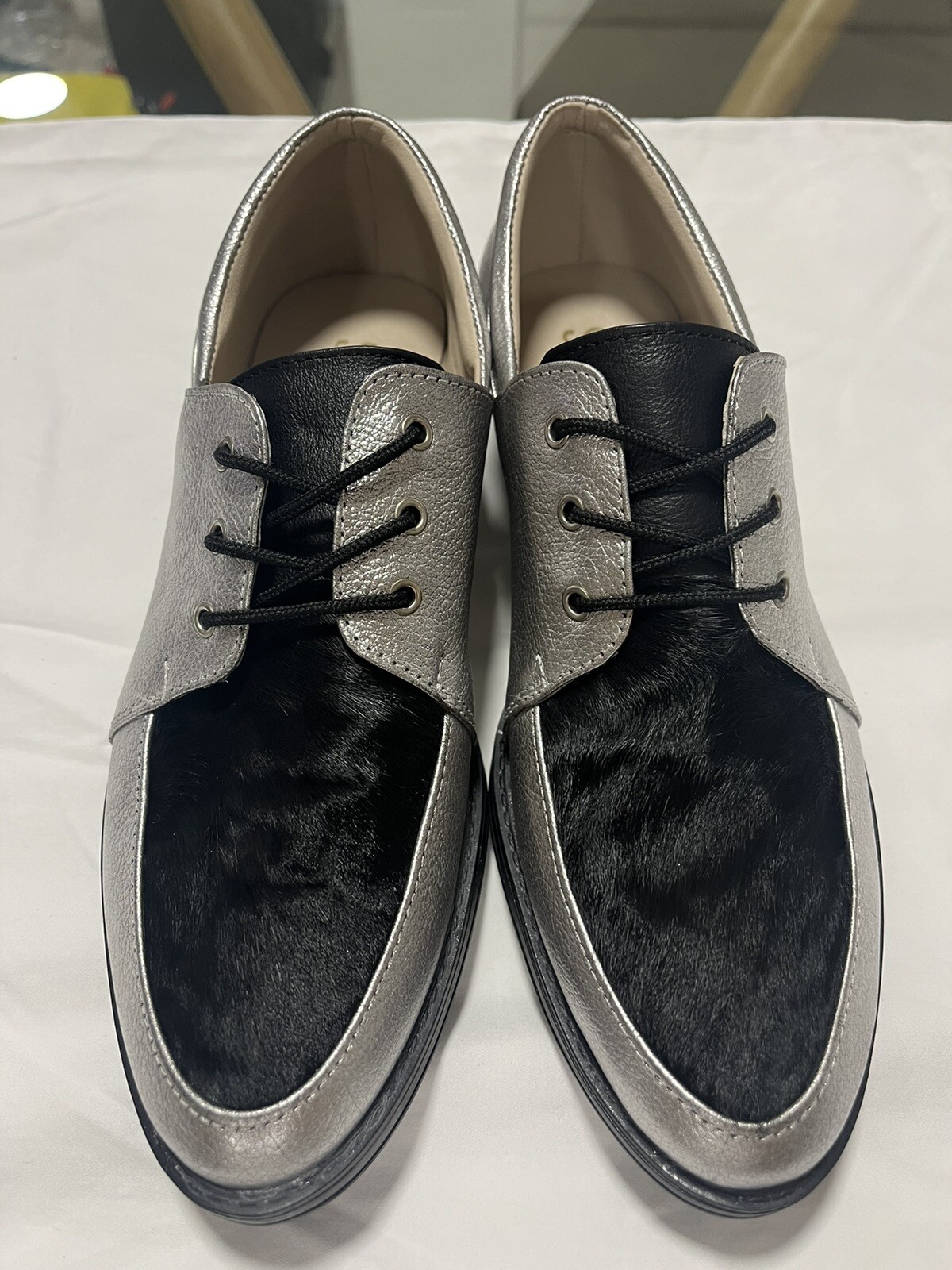 SAOLA Shailoh suola sintetica argento e nero scarpe casual da donna taglia 39 o 7