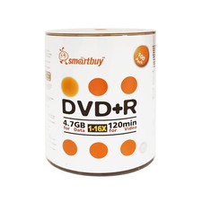 Smartbuy DVD R 16X 4.7GB/120Min Logo Top Non-Printable Blank Media Record Disc