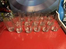 Vintage Bubble Glassware Set Of 16 - 8 6” Glass And 8 4” Glass Bar Glassware
