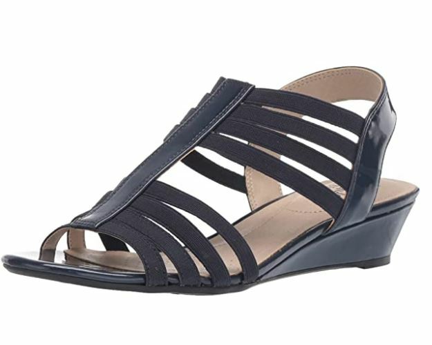 New - LifeStride Women's Yours Wedge Sandal â Navy â Size 10W | eBay