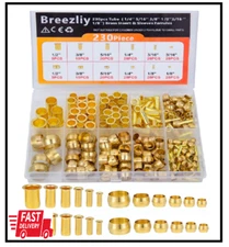 Compression Fittings Assortment Kit-6 Sizes(1/8"3/16" 1/4" 5/16" 3/8" 1/2") Bras