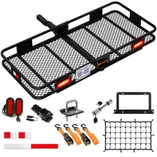 Mockins 60"x20"x6" Trailer Hitch Cargo Carrier with Rear Lights