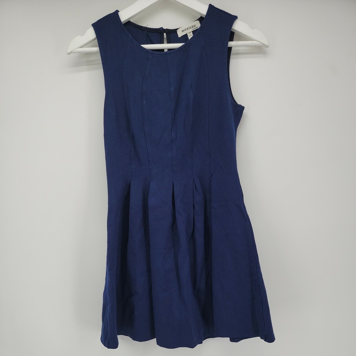 Womens Monteau Dress Blue Fit And Flare Size XS
