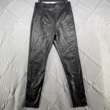 A NEW DAY Faux Leather Pants Womens L Black Elastic Waist