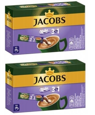 2x JACOBS MILKA 3in1 Instant Coffee sticks ___ FULL BOX 180 grams