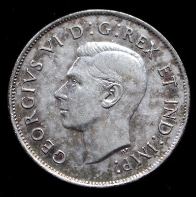 1944 CANADA - 50 CENTS HALF DOLLAR - .800 SILVER - George VI