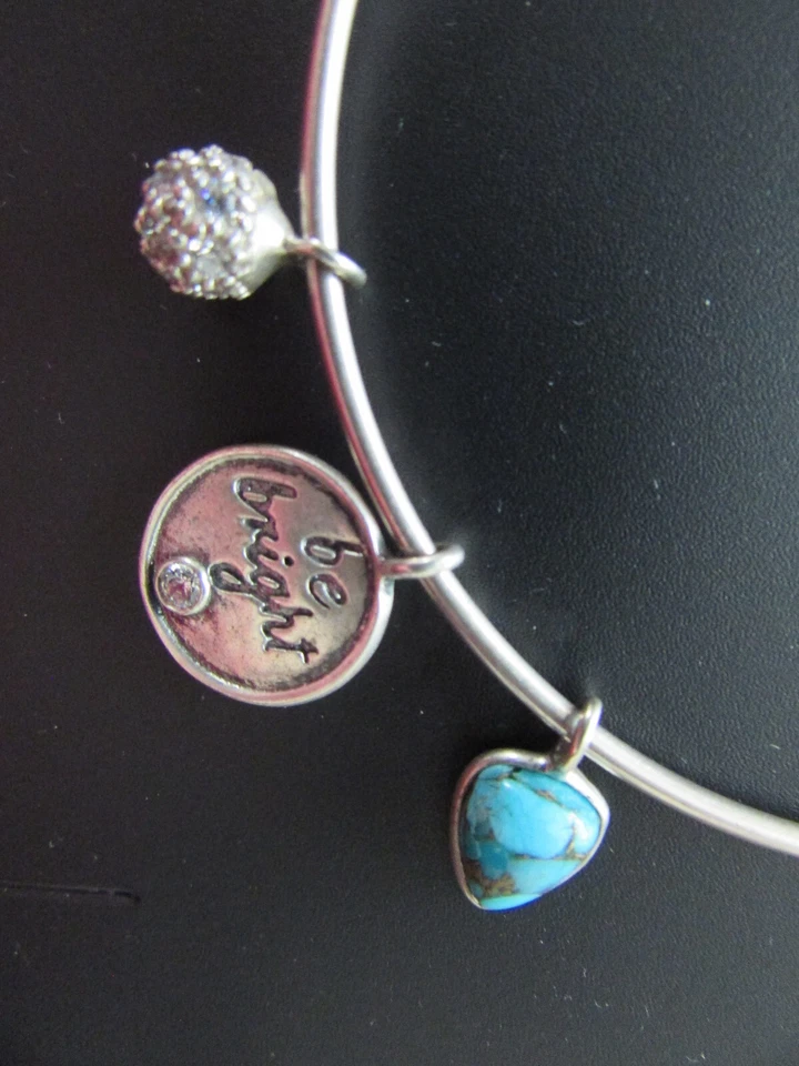 Brazalete ajustable SILPADA B3212 plata esterlina cristal turquesa dije Foto 3 de 4