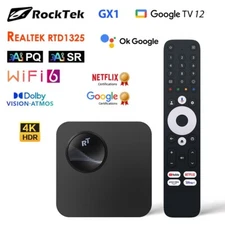 RockTek GX1 UHD Google TV 4GB 32GB Realtek1325 Dolby Atmos 2T2R Wifi6 BT5.2