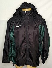 Vtg 90s Mens Diadora hooded rain windbreaker soccer jacket Medium Large