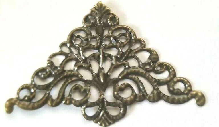 CraftbuddyUS 3 pulgadas 10 piezas Antiguo Latón Filigrana Metal Esquina Decorativa, Hágalo Usted Mismo Foto 2 de 2
