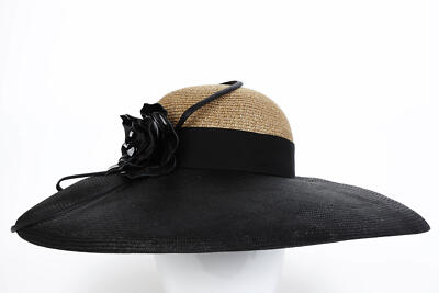 Marzi Firenzi Black Gold Sun Hat Wide Brim OS 268032