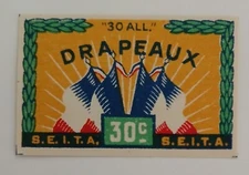 OLD MATCHBOX LABEL  - DRAPEAUX - 3O c -S.E.I.T.A