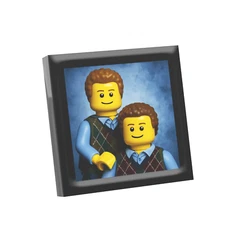 Framed Step Brothers Picture  - Photo 2x2 Tile Minfig Scale - Custom Printed