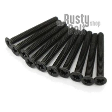 M2 x 18mm, Phillips Flat Head Screws, Steel, Black