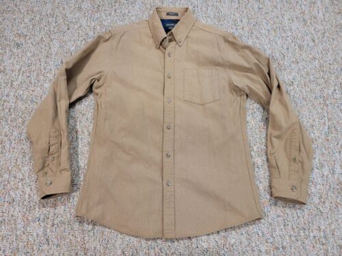 Eddie Bauer Hemd Herren Small hellbraun Button Down Langarm Relaxed Flanell gefüttert