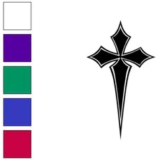 Cross Outline, Vinyl Decal Sticker, Multiple Colors & Sizes #6818