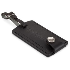 Image of New Billingham Black Luggage Tally - Real Tanned Leather Travel Tag For Bags