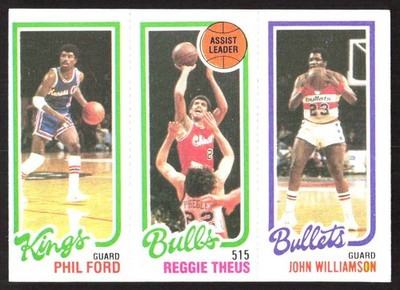 5319H 1980-81 Topps #43 / 127 / 252 Phil Ford / Reggie Theus / John Williamson