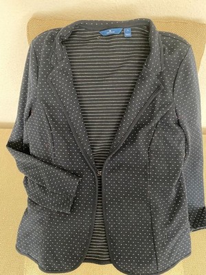 Tom Tailor Damen Jacke dunkelblau mit weißem Muster Gr. L; Neuwertig