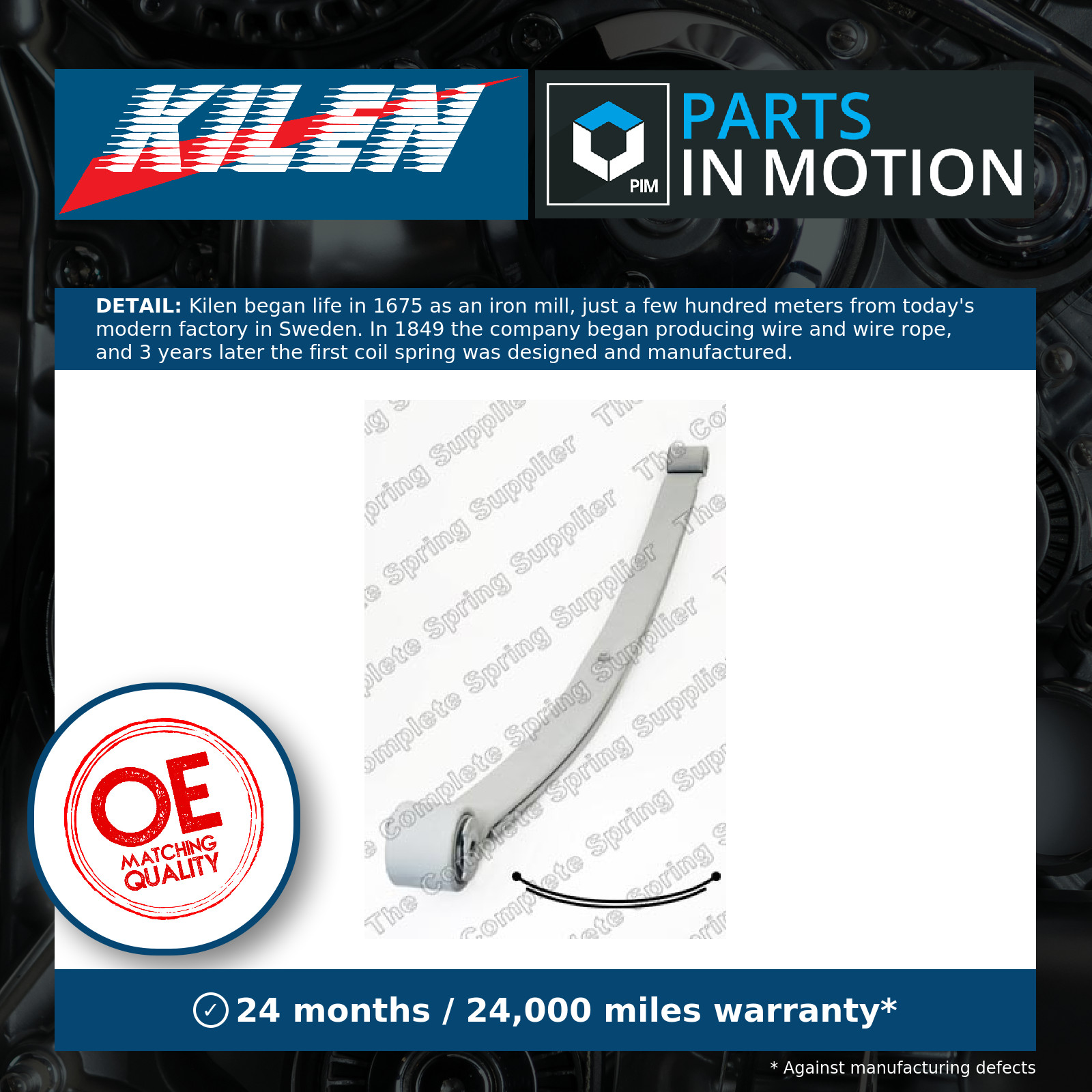 Leaf Spring fits PEUGEOT BOXER 3.0D Rear 2006 on Suspension Kilen 5102T8 Quality