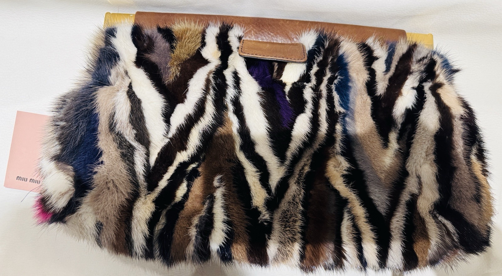 Miu Miu Clutch Bag In Rainbow Mink Patchwork Mult… - image 3