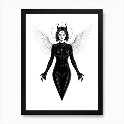 Engel Lilith E 1 Kunstdruck gerahmt Wandbild Poster Leinwanddruck Bild