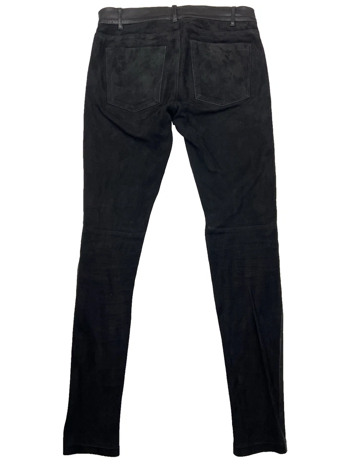 Pantalones ajustados Vince Luxury con panel de cuero y gamuza negros | Pantalones - EE. UU. 4 (aprox) Foto 2 de 4