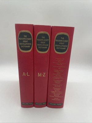 The Readers Digest Great ENCYCLOPAEDIC Dictionary Volume1,2,3 - 1964 1st Ed