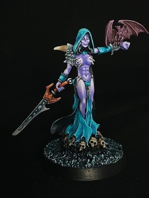 Painted Eldessa, Female Necromancer from Reaper Miniatures, succubus D&D